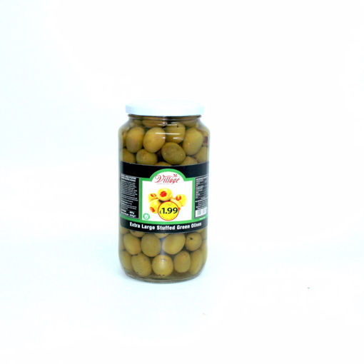 Picture of Village Extra Large Stuffed Green Olives 907G