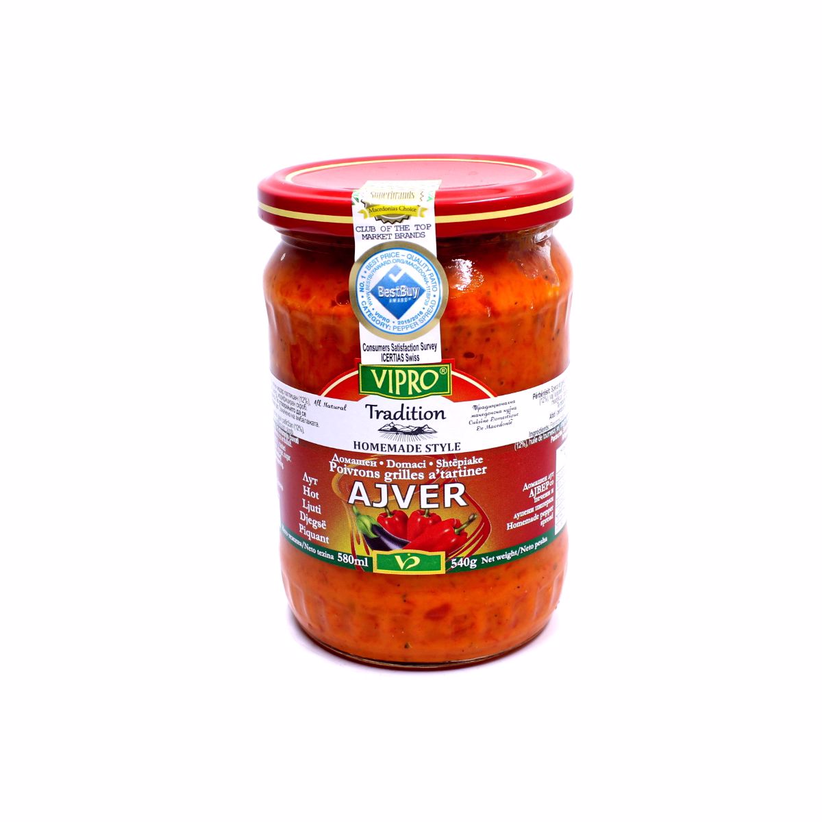 Vipro Ajvar Hot 580Ml. Yasar Halim