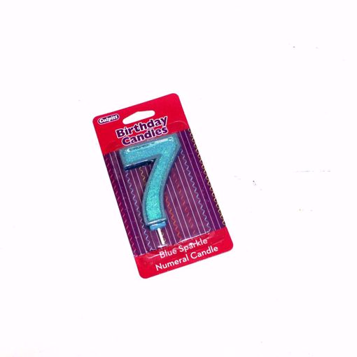 Picture of Birthday Candles Blue Sparkle '7